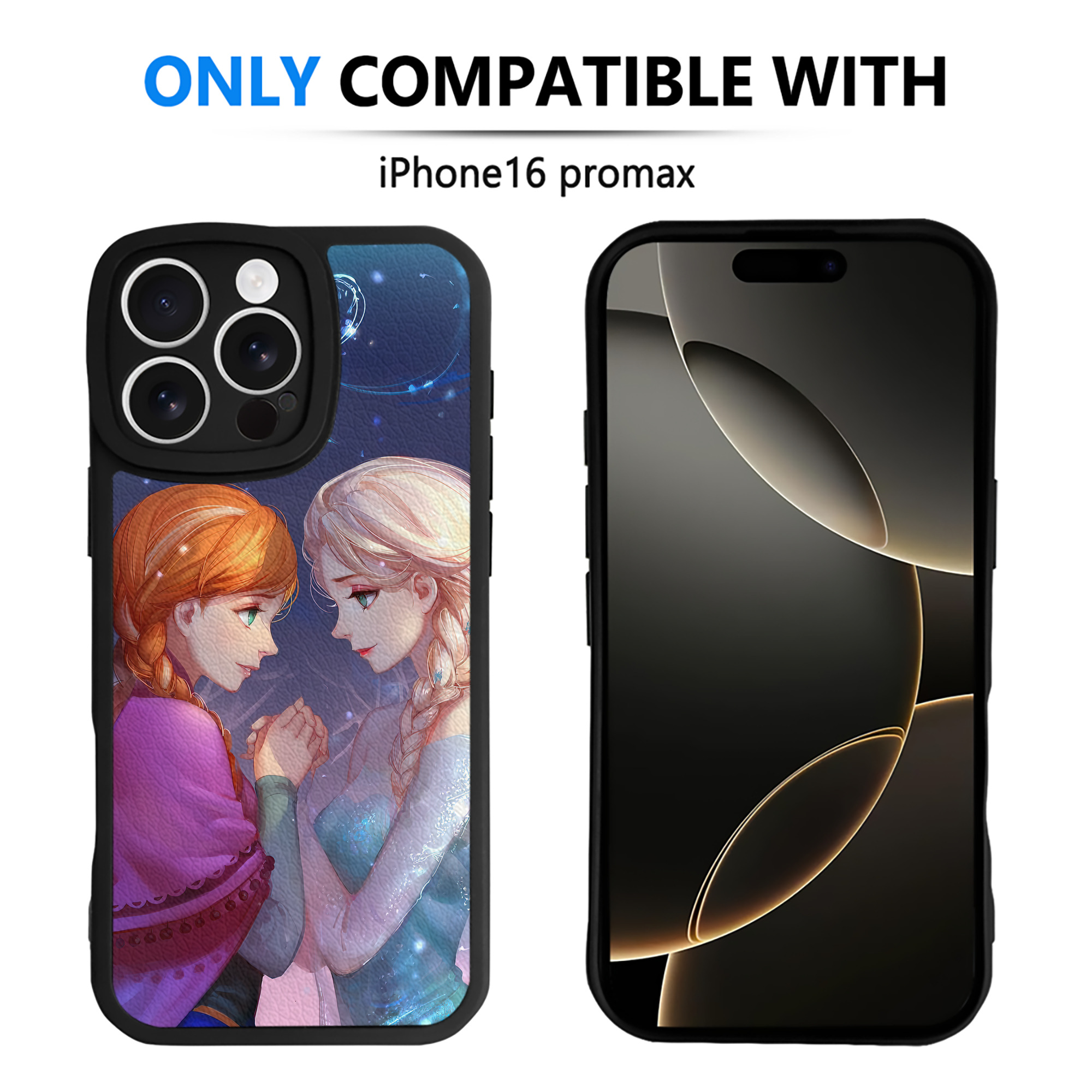 （画像用） アナと雪の女王 アンナ エルサ Frozen Anna Elsa 【iPhone 16シリーズ対応】シリコンスマホケース（レザー調） 材質：シリコン